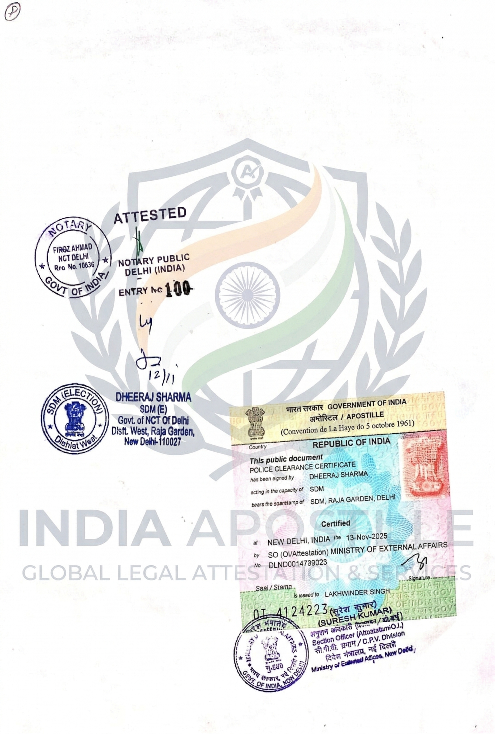 Genuine MEA Apostille Stamp for document legalization in India