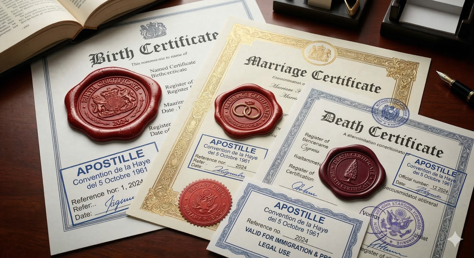 Vital certificate apostille for Birth, Marriage, and Death certificates